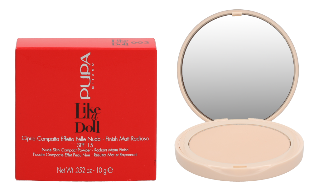 Pupa Milano Pupa Like A Doll Nude Skin kompaktinė pudra SPF15, 10 g