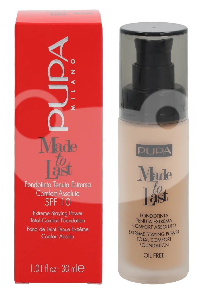 Pupa Milano Pupa Made To Last Total Comfort Foundation SPF10 #040 Medium rusvai gelsvas, 30 ml