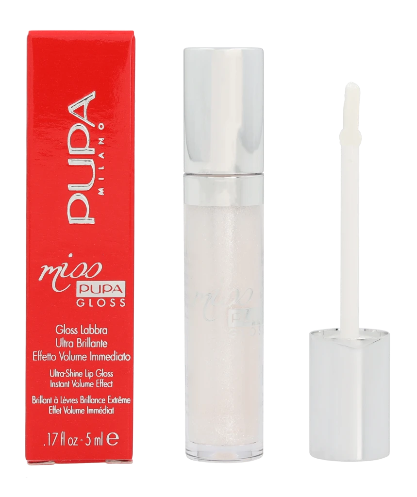 Pupa Milano Miss Pupa lūpų blizgesys, 5 ml, spalva: 101 Pearly Clear