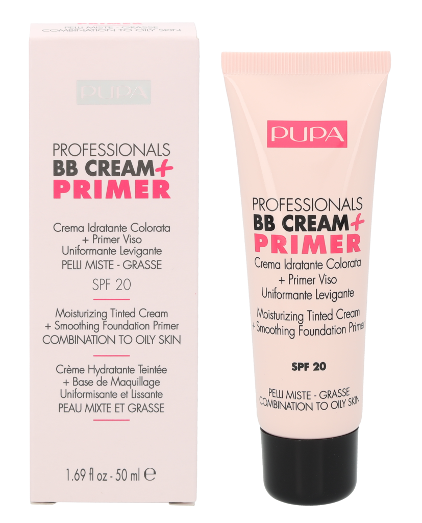 Pupa Milano Pupa Pupa Professionals BB kremas + gruntas SPF20 #002 Smėlio - mišriai ir riebiai odai, 50 ml