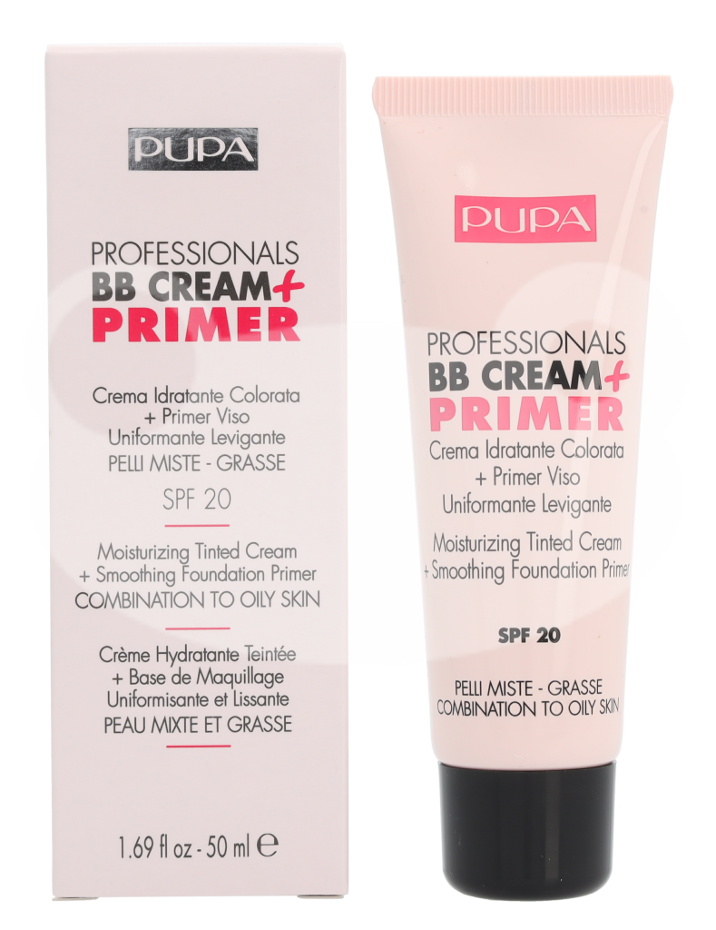 Pupa Milano Pupa Pupa Professionals BB Kreminis + Primer SPF 20 BB veido kremas-makiažo pagrindas, atspalvis: 001 Nude, 50 ml