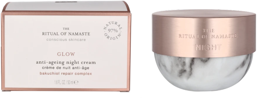 Rituals The Ritual Of Namaste Glow Anti-Ageing Night Kreminis jauninamasis naktinis veido kremas, 50 ml