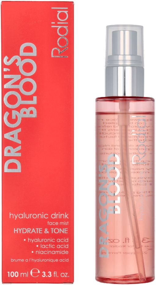 Rodial Dragon's Blood Hyaluronic Drink Face Mist daugiafunkcė drėkinanti priemonė veidui, 10 ml