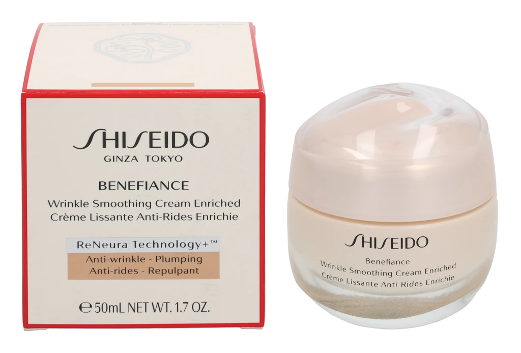 „Shiseido Benefiance“ raukšles lyginantis praturtintas dieninis veido kremas nuo raukšlių, 50 ml