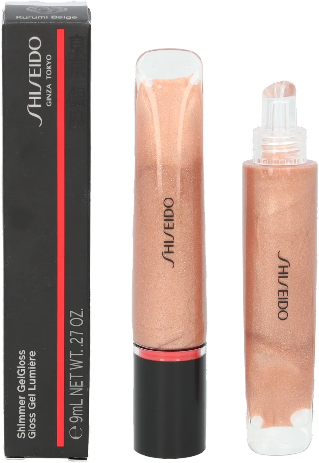 Shiseido Shimmer GelGloss lūpų blizgesys, 9 ml, Spalva: 03 Kurumi Beige