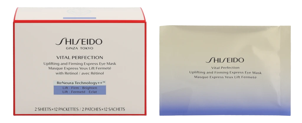 Shiseido Vital Perfection Uplifting And Firming Express Eye Mask stangrinamoji paakių kaukė, 12 vnt.