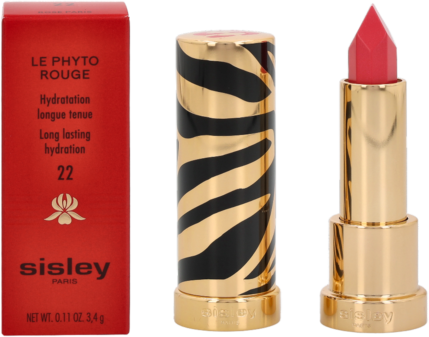 Sisley Le Phyto Rouge ilgai išliekantys drėkinamieji lūpų dažai #22 Rose Paris, 3,4 g