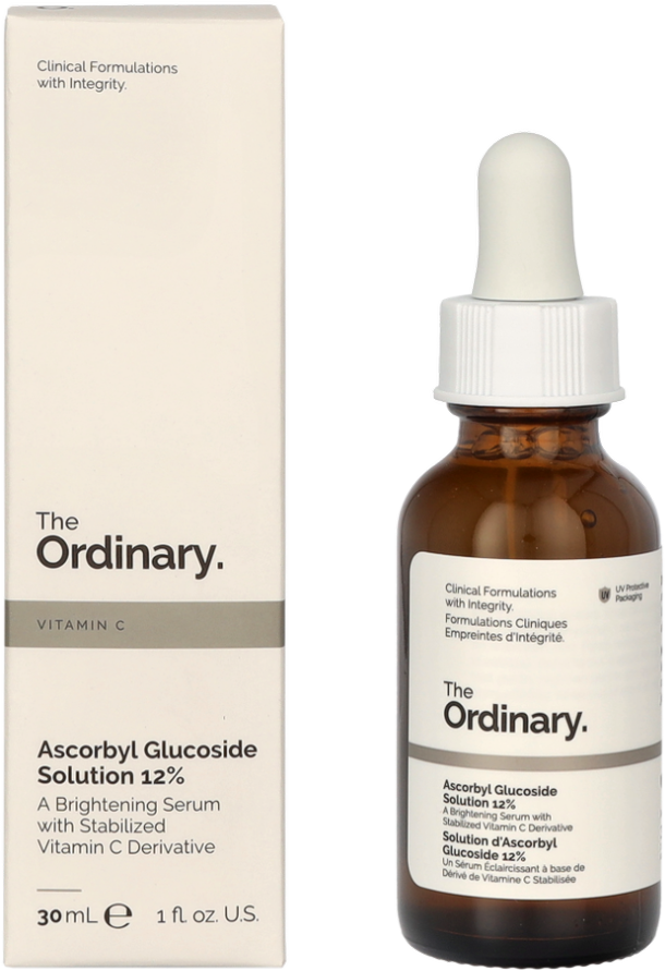 The Ordinary Ascorbyl Glucoside Solution 12% šviesinantis veido serumas, 30 ml
