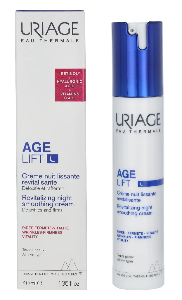 Uriage Age Lift Revitalizing Night Smoothing Kreminis naktinis jauninamasis veido kremas, 40 ml