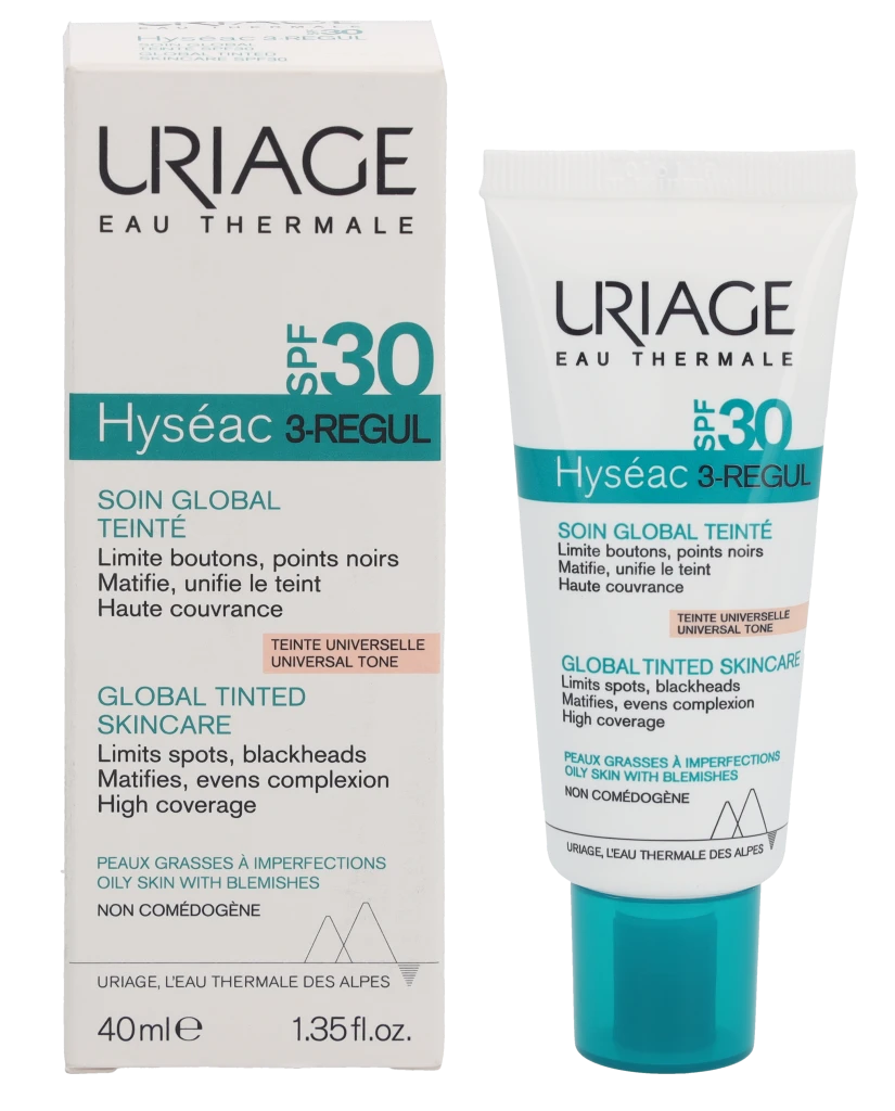 URIAGE veido kremas su atspalviu HYSEAC 3-REGUL GLOBAL, SPF 30, 40 ml