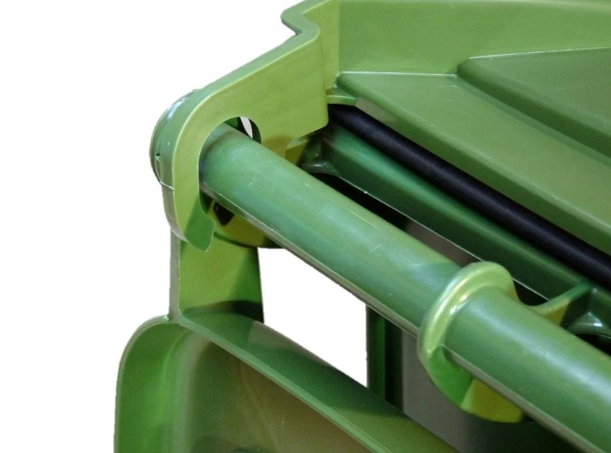 120 L šiukšlių konteineris su nemalonų kvapą naikinančiu mikrobiologiniu filtru, žalias