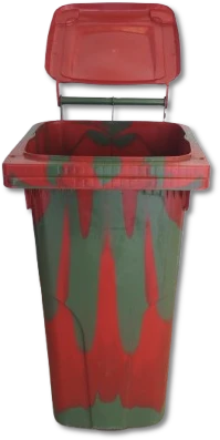 ISORT šiukšlių konteineris, 120 l, žaliai raudonas