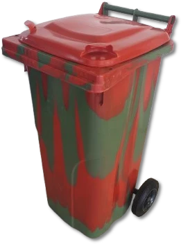ISORT šiukšlių konteineris, 120 l, žaliai raudonas