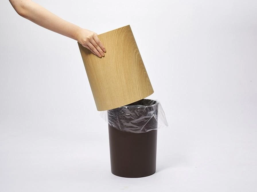 Japoniška šiukšliadėžė Ideaco Tubelor Homme, 11.4L, spalva - oakwood