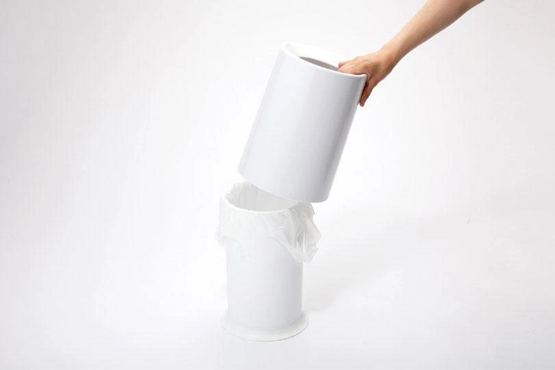 Japoniška šiukšlių dėžė Ideaco Tubelor, 6L, balta (blizgi)