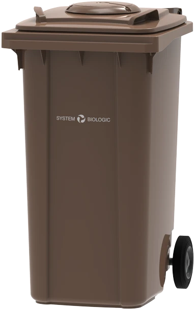 Dvigubos apkrovos šiukšlių konteineris su mikrobiologiniu filtru, 240 L, rudas