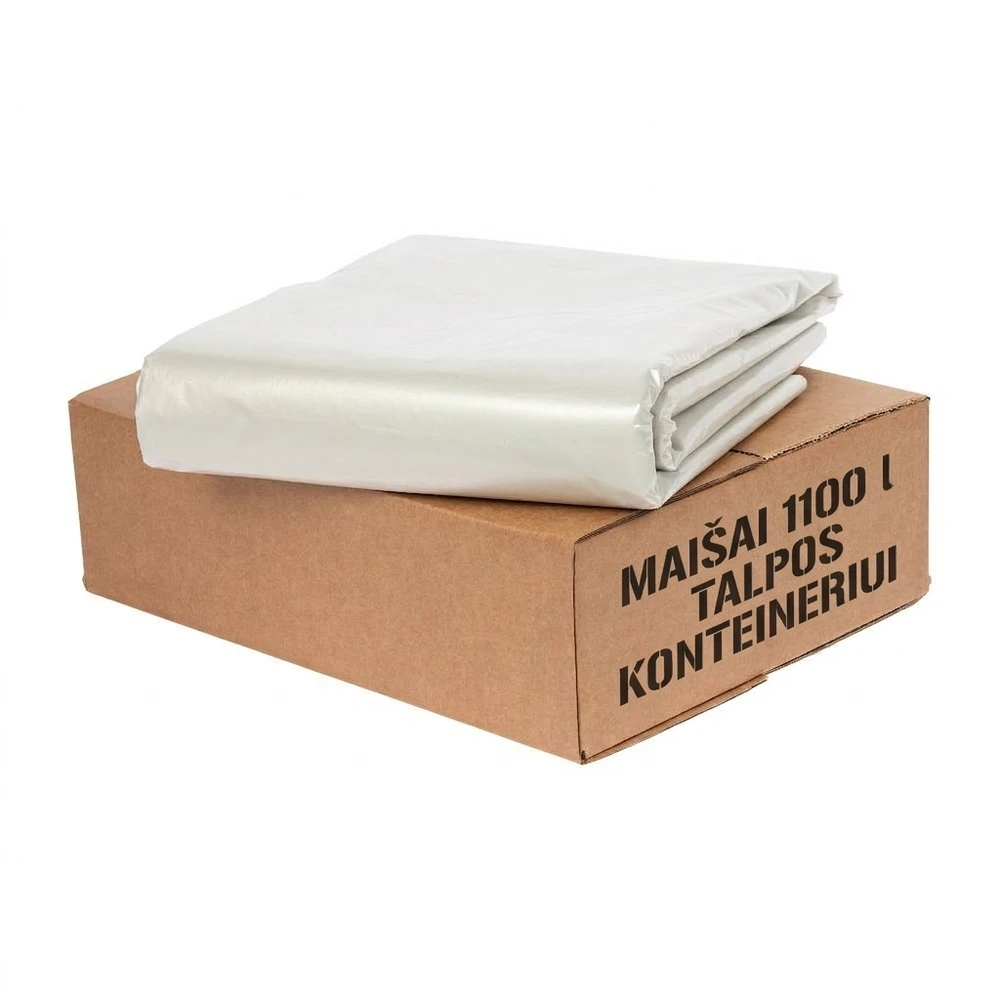 Skaidrūs maišai 1100 l talpos konteineriui, 20 vnt.