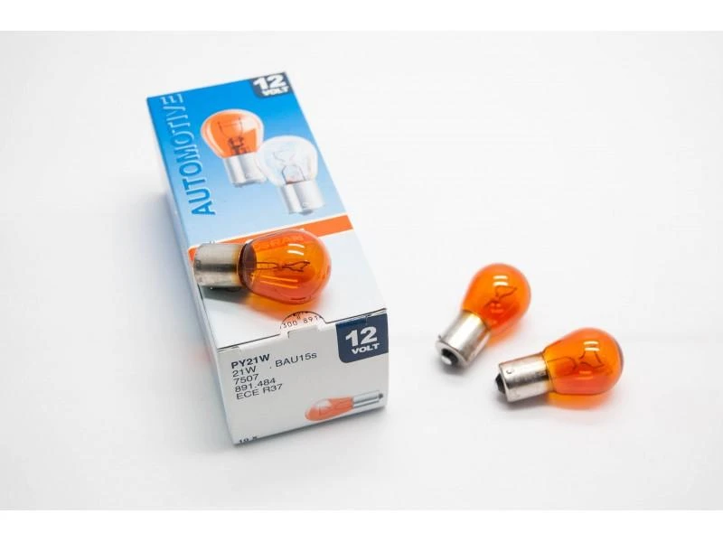 OSRAM Automobilinė lemputė 21W 12V BAU15S (geltona) 1vnt