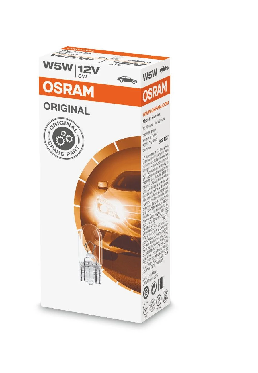 OSRAM Automobilinė lemputė 5W 12V W2.1x9,5D 1vnt