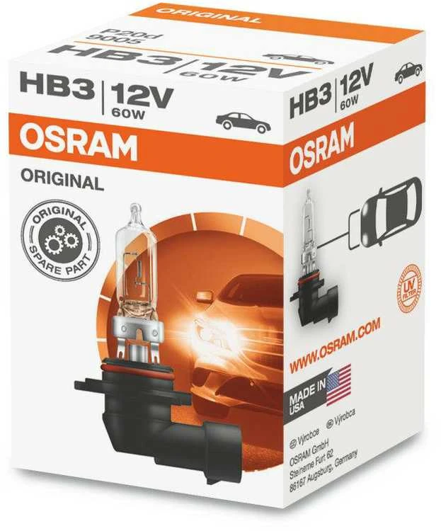OSRAM Automobilinė lemputė HB3 60W 12V P20D (amerikietiškiems automobiliams) 1vnt