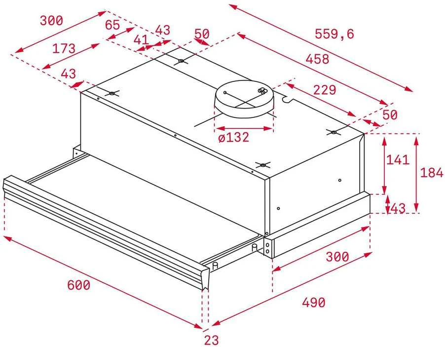Teka CNL 6415 PLUS, 60 cm ištraukiamas gartraukis su ECOPOWER varikliu ir 5+1 greičiais, balta