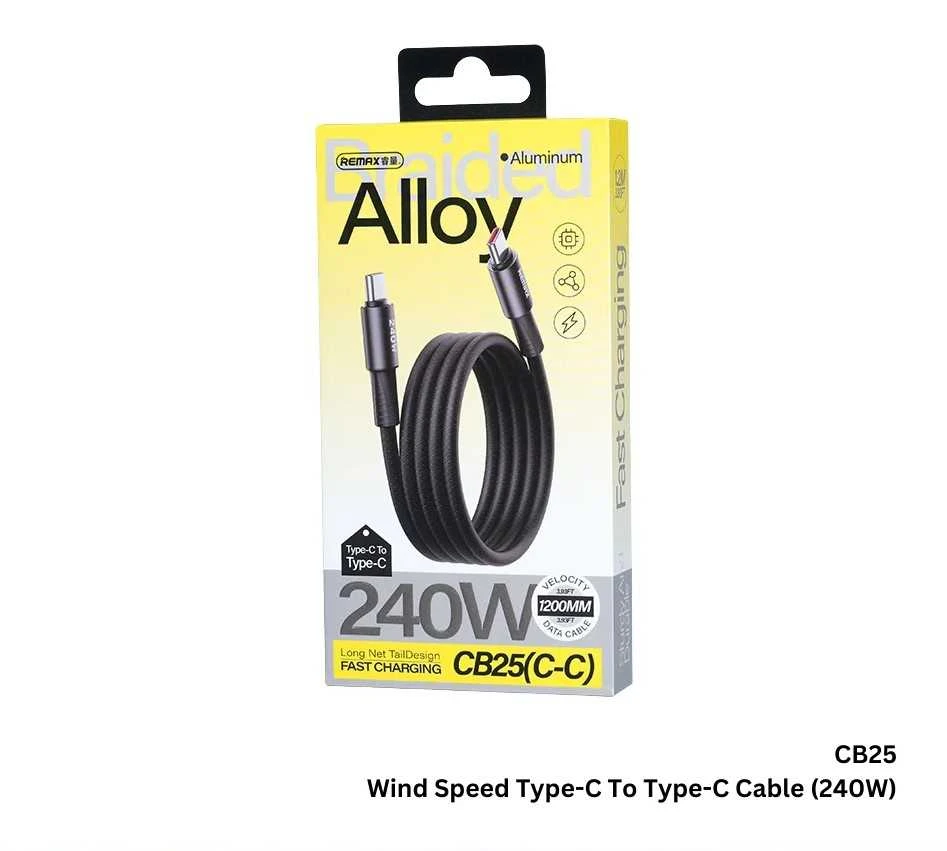 Įkrovimo laidas REMAX CB25 (USB - C į USB - C) 240W 1.2m