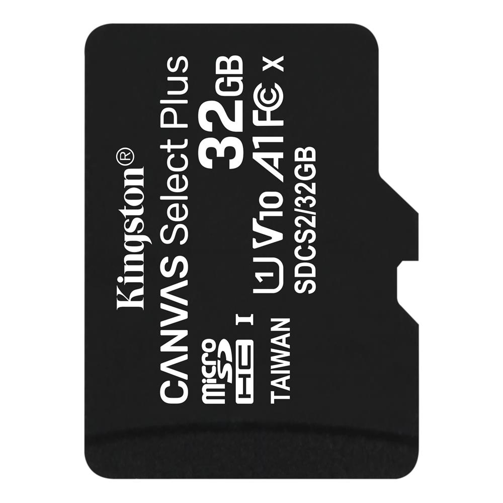 Atminties kortelė Kingston Canvas Select Plus UHS-I 32 GB Micro SDHC Flash atminties klasė 10 SD Adapteris
