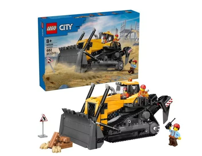 LEGO City Geltonas Buldozeris Z Ładowarką 60466 (Pažeista pakuotė)