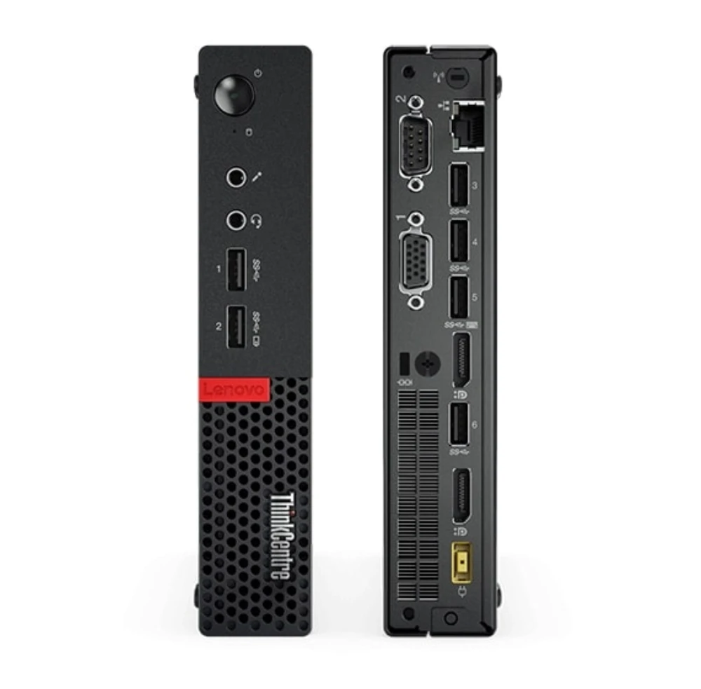 Lenovo ThinkCentre M710q Tiny priekinė ir galinė panelė