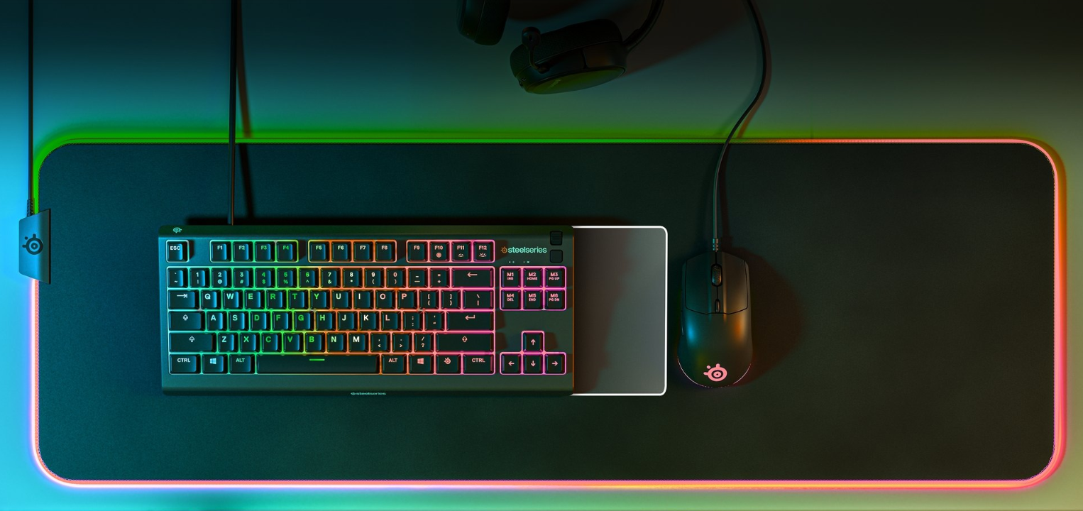 Žaidimų klaviatūra SteelSeries Apex 3 TKL, Nordic kalba, Juodos spalvos