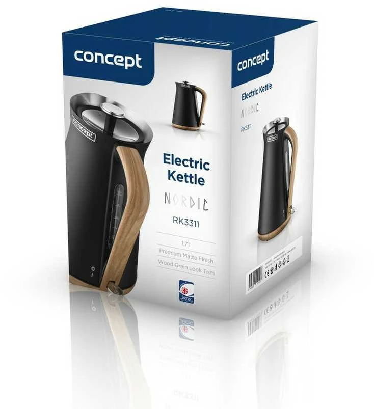 Virdulys Concept 1,7 L inox nordic RK3311 Juodas