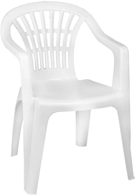 ProGarden Plastikinė balta kėdė LYRA, Italija