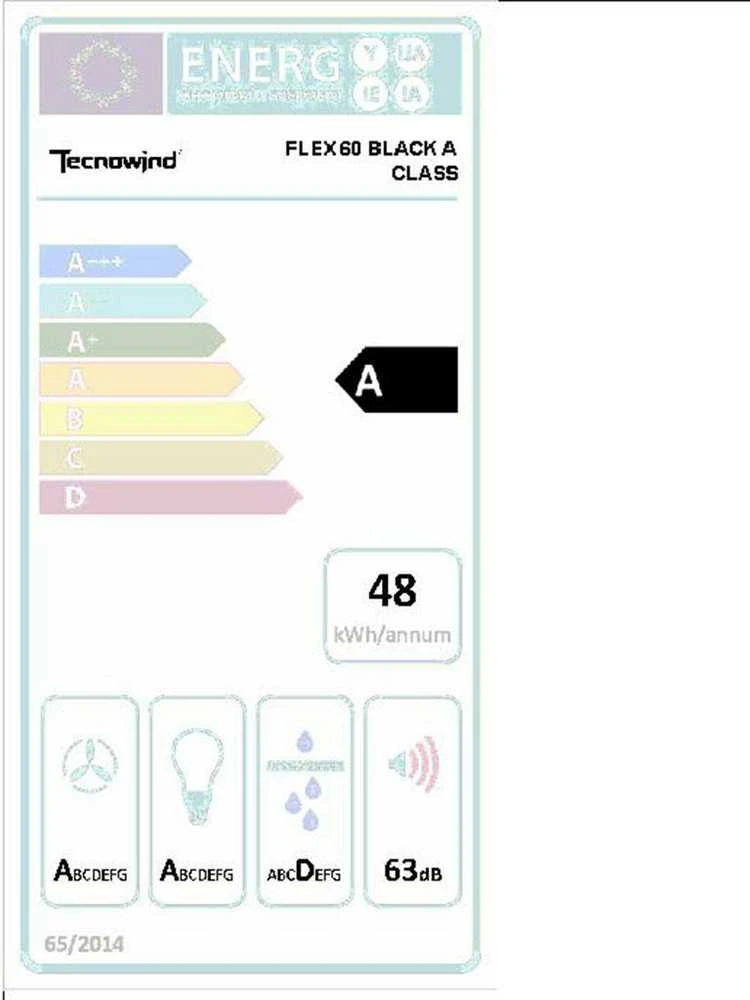 Gartraukis Tecnowind FLEX 60 Juodas A CLASS