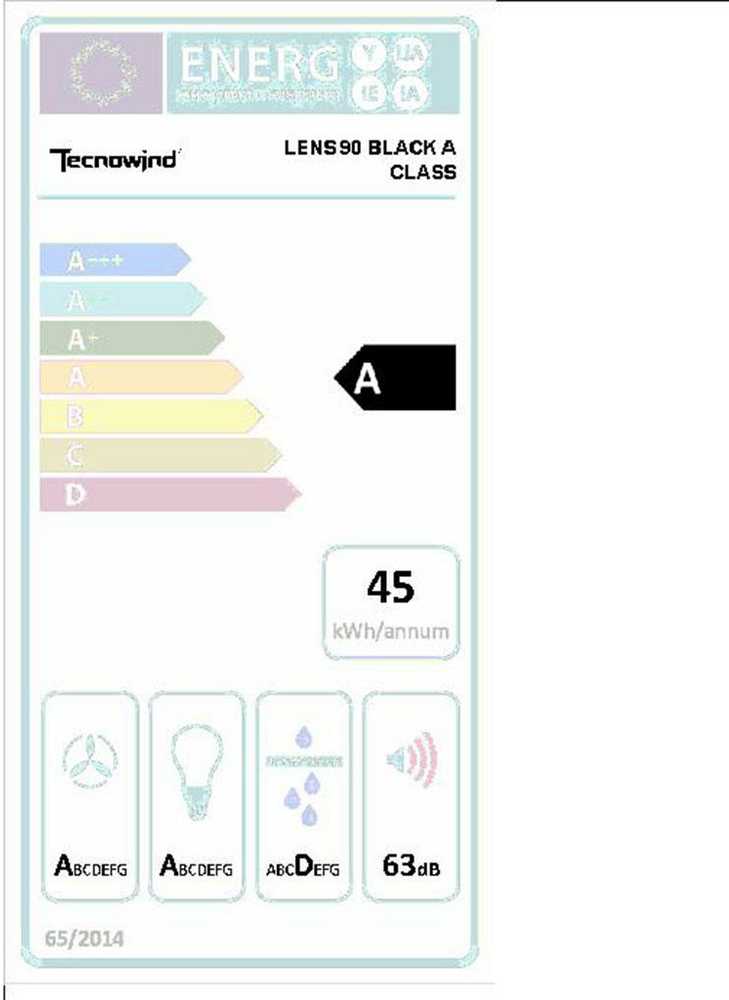 Gartraukis Tecnowind LENS 90 Juodas A CLASS