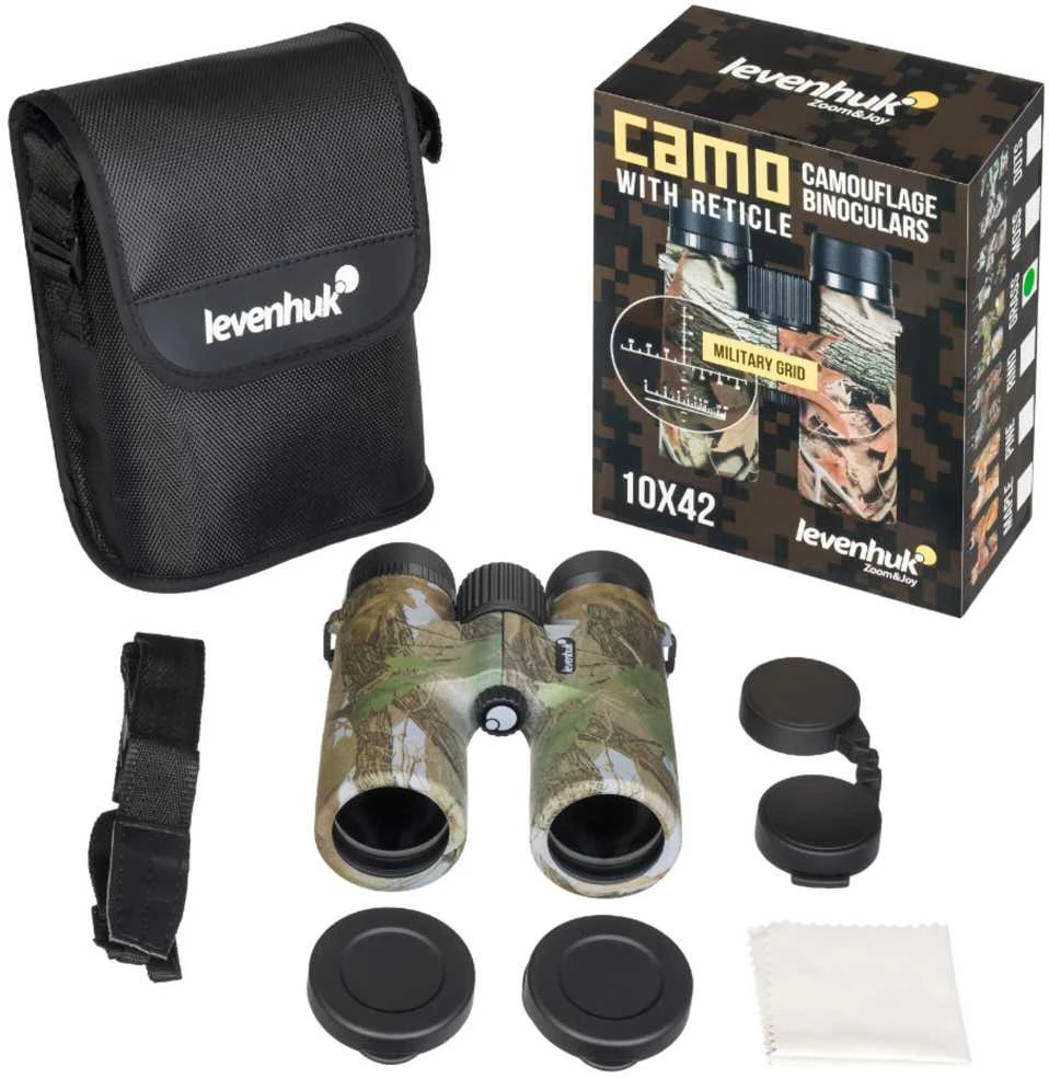Žiūronai Levenhuk 10x42 Camo Grass
