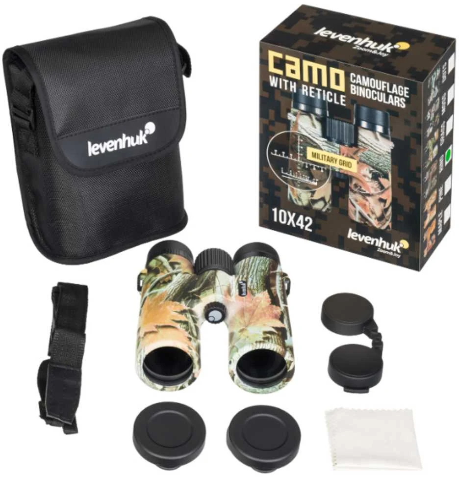 Žiūronai Levenhuk 10x42 Camo Rind