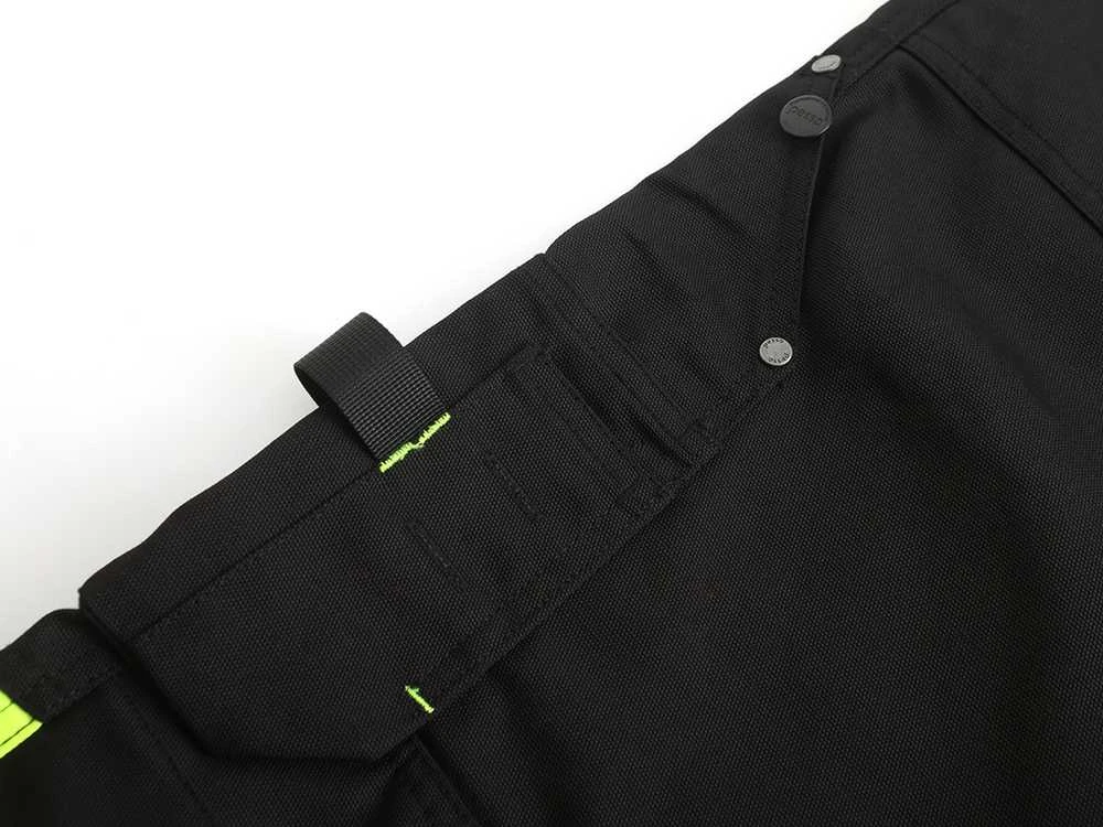 Darbo kelnės Pesso iš Canvas audinio, juodos su geltona