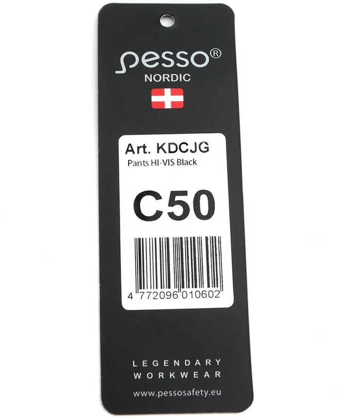 Darbo kelnės Pesso iš Canvas audinio, juodos su geltona