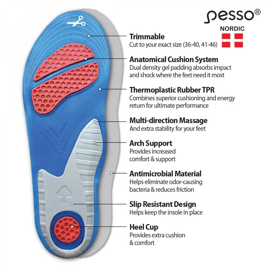 Geliniai vidpadžiai Gel Comfort 41-46, Pesso