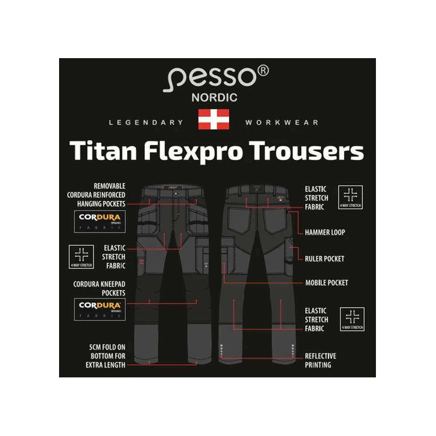 Kelnės Pesso Titan 125 (Spandex/Cordura) pilkos