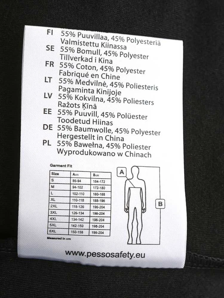 Marškinėliai ilgomis rankovėmis PESSO Hi-vis, juodi