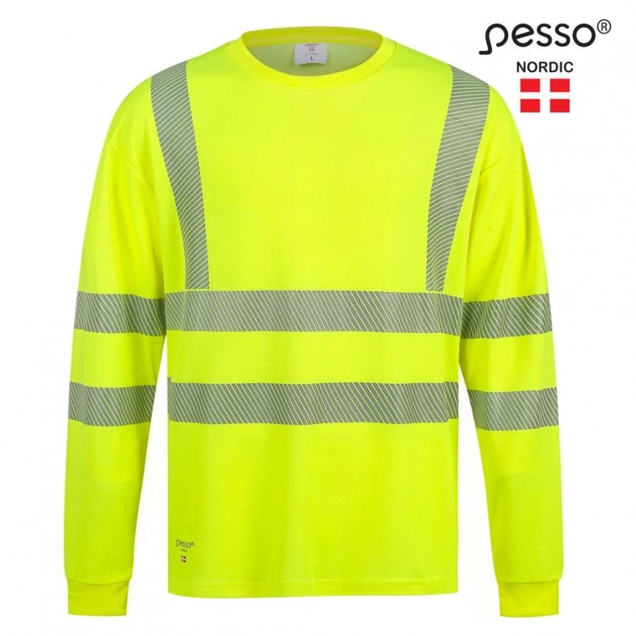 Marškinėliai ilgomis rankovėmis PESSO Hi-vis, geltoni