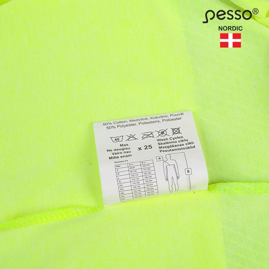 Marškinėliai ilgomis rankovėmis PESSO Hi-vis, geltoni