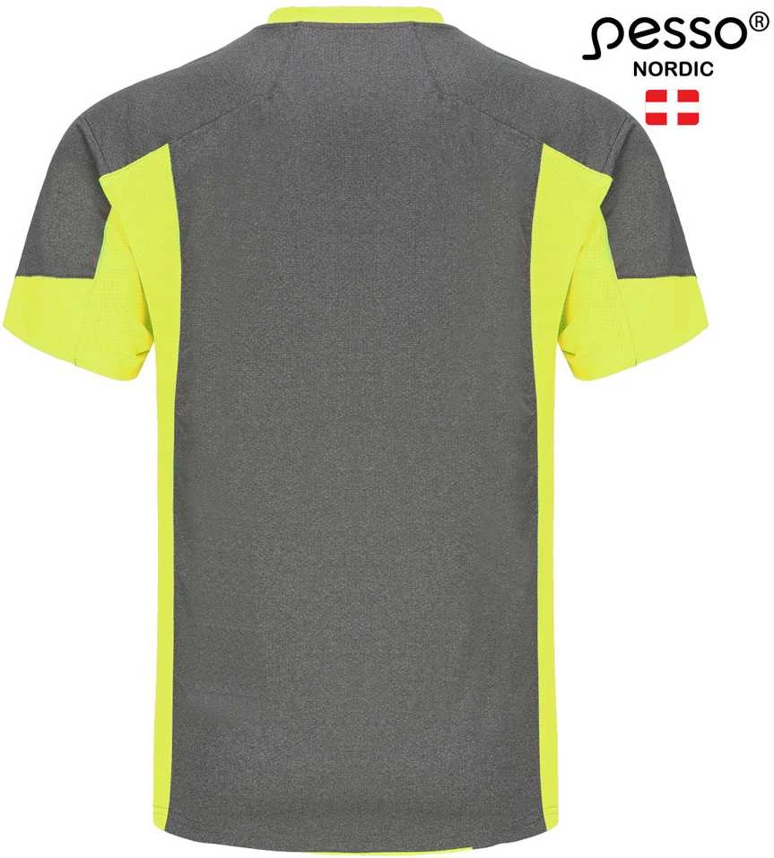 Marškinėliai Pesso BREEZE pilki/geltoni