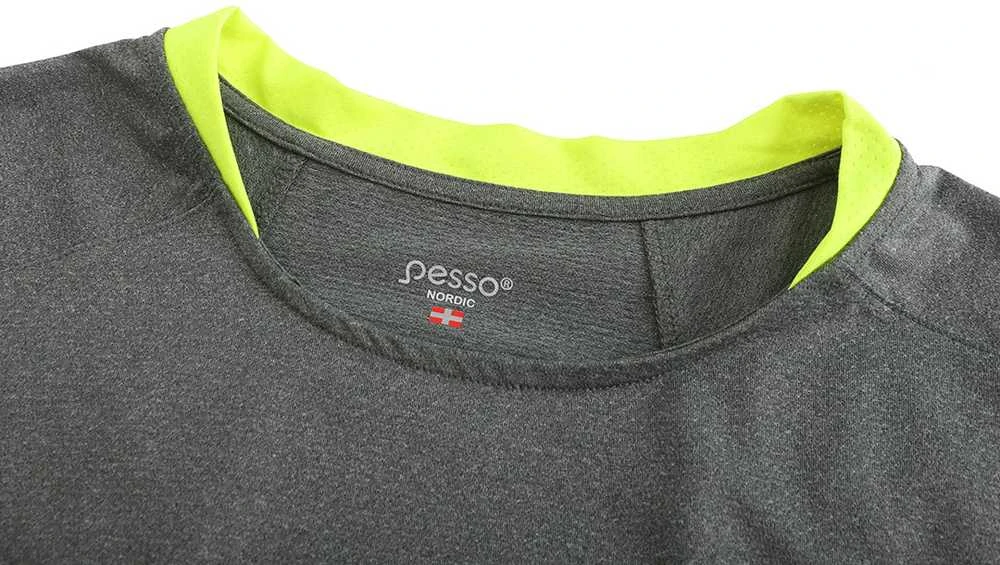 Marškinėliai Pesso BREEZE pilki/geltoni
