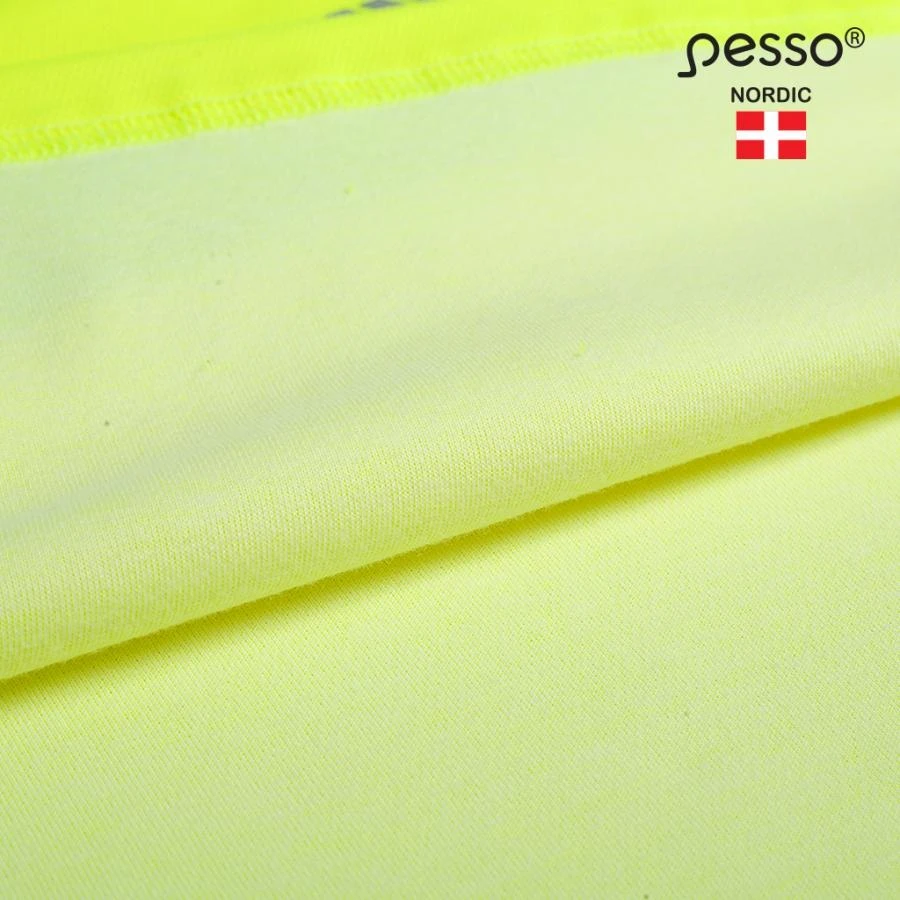 Marškinėliai PESSO Hi-vis, geltoni (50% medv.50% pol.)