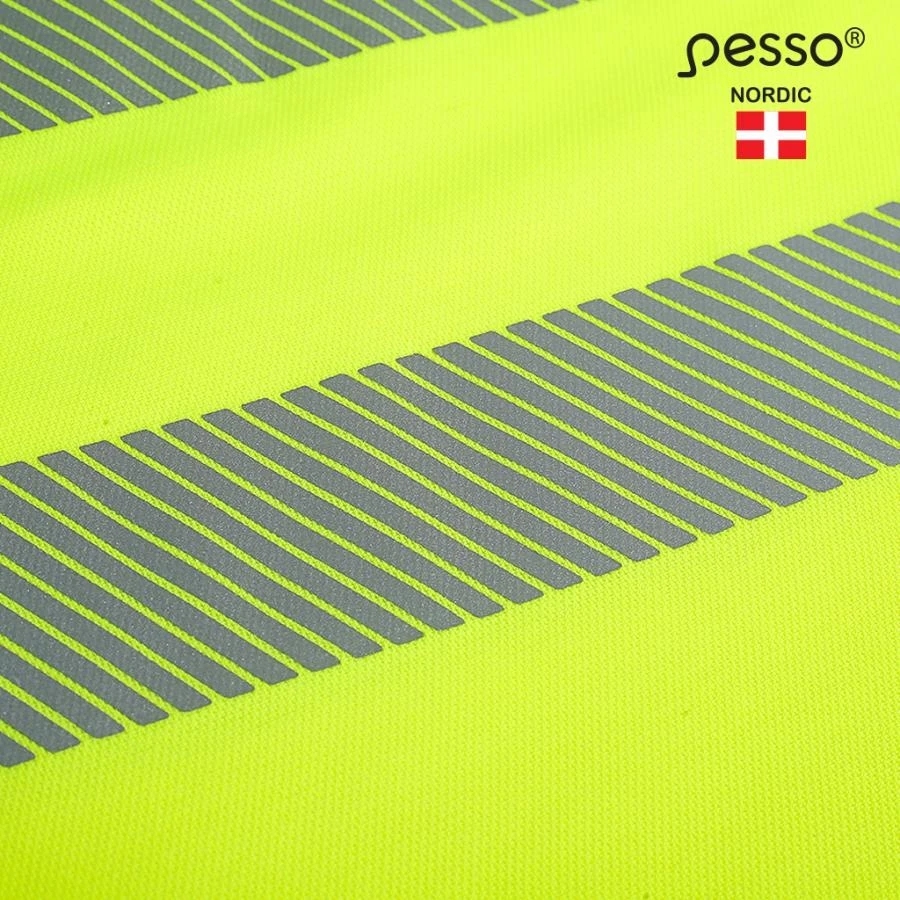 Marškinėliai PESSO Hi-vis, geltoni (50% medv.50% pol.)