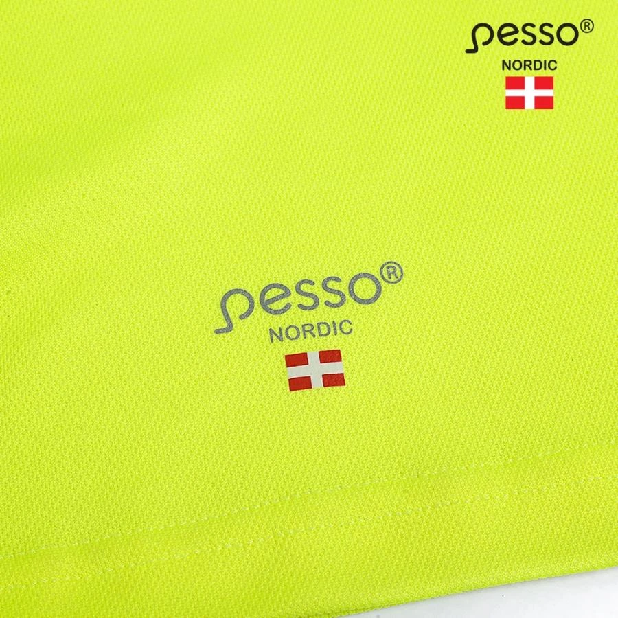 Marškinėliai PESSO Hi-vis, geltoni (50% medv.50% pol.)