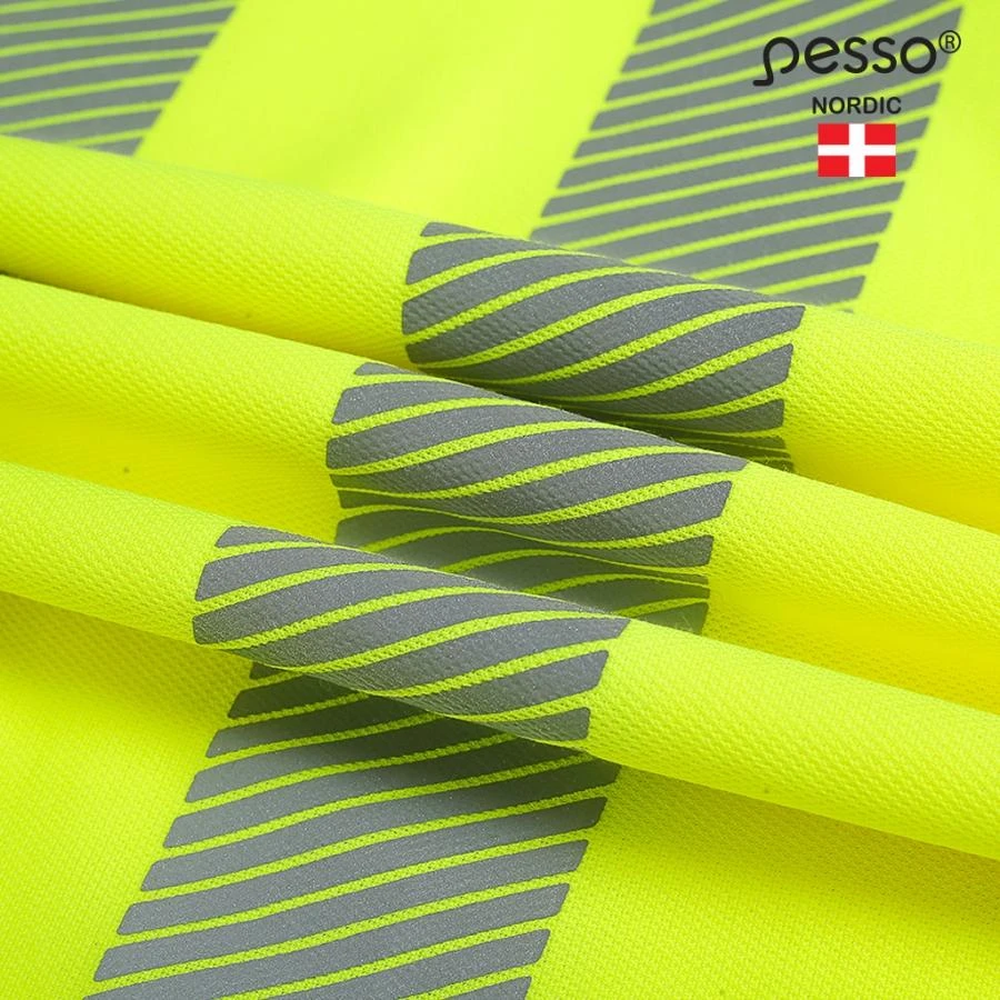 Marškinėliai PESSO Hi-vis, geltoni (50% medv.50% pol.)