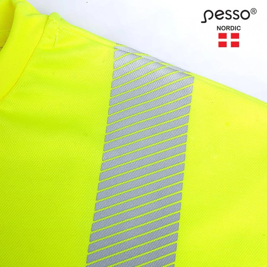 Marškinėliai PESSO Hi-vis, geltoni (50% medv.50% pol.)
